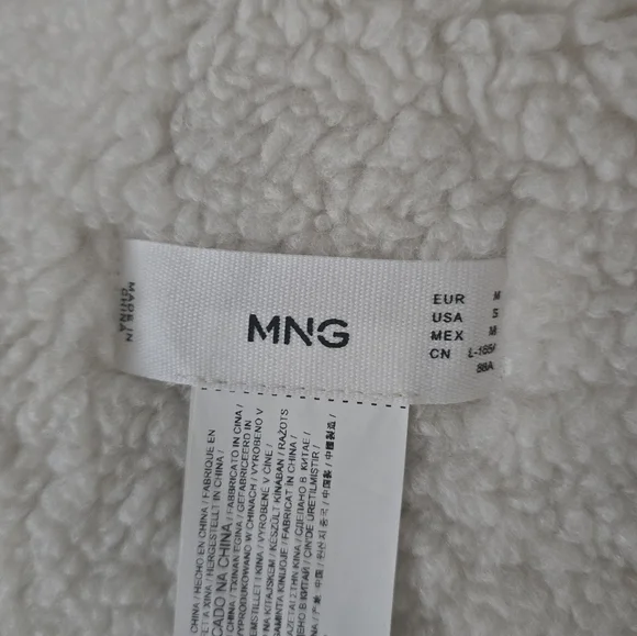 Mango Frigo Faux Shearling Lining Tan Hooded Coat Jacket Size S - Picture 6 of 8